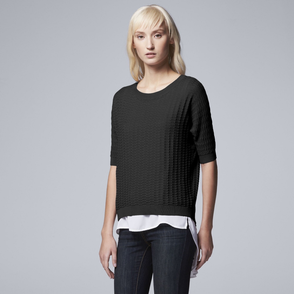 Simply Vera Vera Wang Minimalist Bloom Mock Top